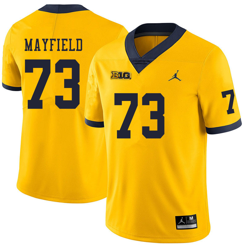 Men #73 Jalen Mayfield Michigan Wolverines College Football Jerseys Sale-Yellow